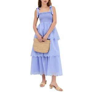 NWT Hill House Elise Nap Dress Hyacinth Organza Dot Size XS